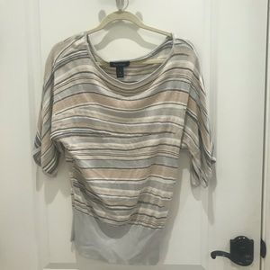 WHBM top, worn twice. Shimmery and neutral.